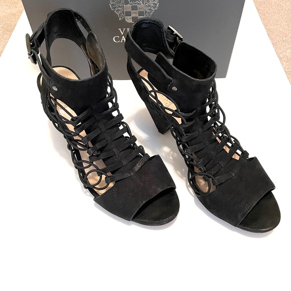 Vince Camuto Black Gladiator Heels Size 9.5 - Picture 8 of 8